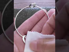 10.5g Heart Charm Womens Engraved Bracelets Bangles