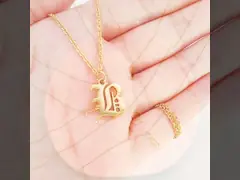 Custom Engraving Old English Initial Pendant For Necklace video