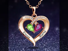 Forever Together 22x33MM Heart Pendant Womens Engraved Necklace