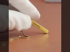 Polished 316L Stainless Steel Womens Engraved Necklace