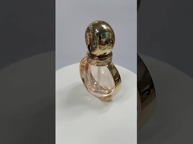Luxury Unique design Glass Foundation bottle Gold Frame pump and cover 40ml
