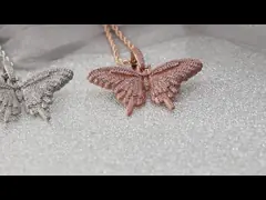 27g Fadeless Butterfly Pendant Cubic Zirconia Necklace