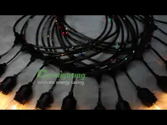 Света строки шарика RGBW S14 теплые белые 10M 15M на открытом воздухе video