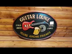 стена деревянных металлических пластинк стены 3Д античная деревянная подписывает знак стены паба домашних украшений декоративный video