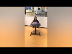 Газ поднимая регулируемую таблицу высоты стоя настольное рабочее место video