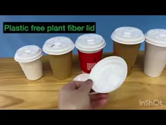 100% Compostable Biodegradable 90mm Bagasse Cup Lids, For Hot Or Cold Coffee & Tea Cup
