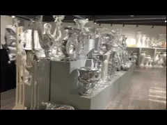 Зеркало серебра шара сервировки цветка украшения стеклоткани мозаики формы сердца video