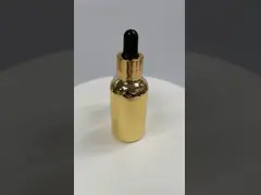 ODM OEM поднял золото гальванизируя стеклянная капельница разливает округлую форму по бутылкам video