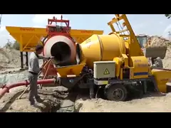 Гидравлический мобильный дизельный трейлер 40m3/h установил конкретный насос s - клапан трубы video