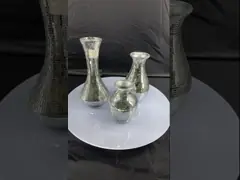 Вазы стекла мозаики серебра вазы таблицы стеклоткани для искусственных цветков самонаводят украшения video