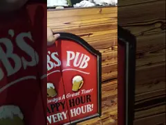 Античный паб металлических пластинк стены доски дротика стены деревянный подписывает декоративные знаки металлической пластинкы стены МДФ video