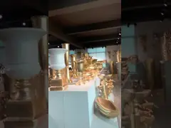 Польза небольших баков завода листового золота цветочных горшков стеклоткани ваз таблицы крытая video