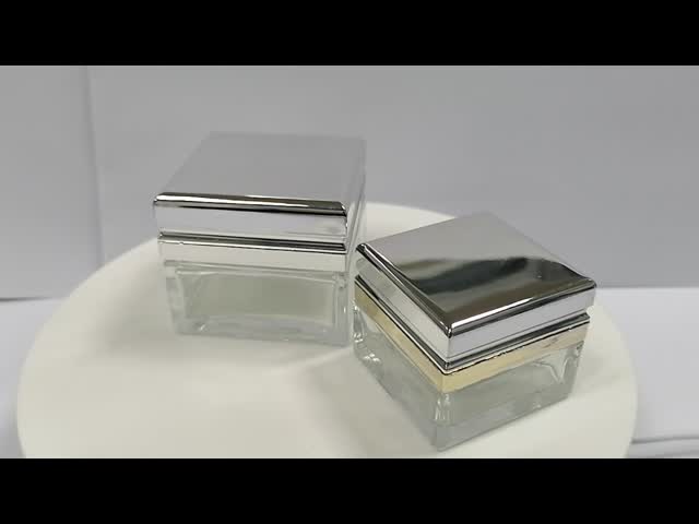 el cosmético de cristal del cuadrado de 30g 50g sacude color de empaquetado y la impresión de la botella poner crema de Skincare diverso El video