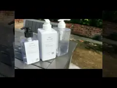 Бутылки насоса шампуня 500ml ясного ЛЮБИМЦА квадрата пластиковые video