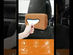 держатель ткани PU держателя ткани кожаный для держателя ткани автомобиля для домашней сумки хранения с салфеткой мешка для мусора пальто дождя video