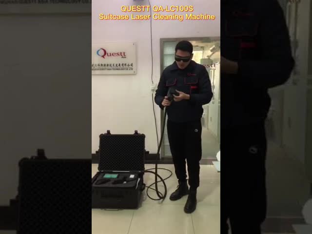 Rust Removal 100W Laser Cleaning Machine For Army Equipment Derusting Case Type video