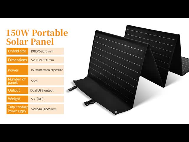 格子ETFE 6.51Aを離れてモノクリスタル太陽電池パネルを折る150ワット