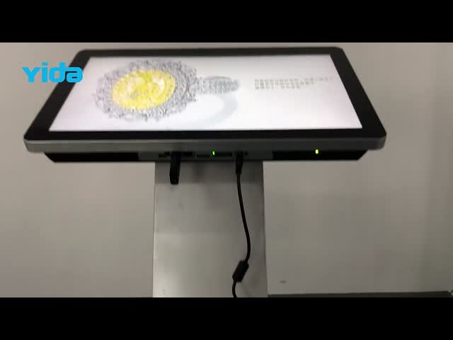 レストランの接触メニューはショッピング モールのためのデジタル表記情報キオスクを表示する
