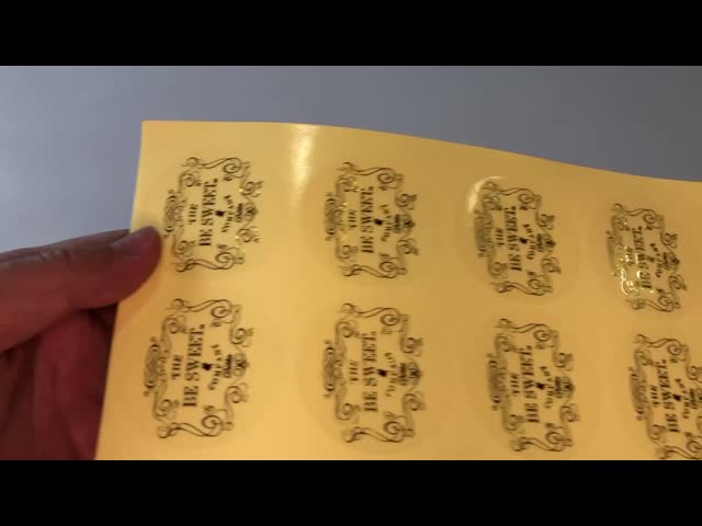 Self Adhesive Customized Printing Clear Gold Foil Stickers Transparent Logo Label