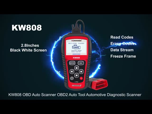 Легкая польза может определения дисплея ДТК читателя кода инструмента Кв808 блока развертки автомобиля Обд ии на экране блока видео