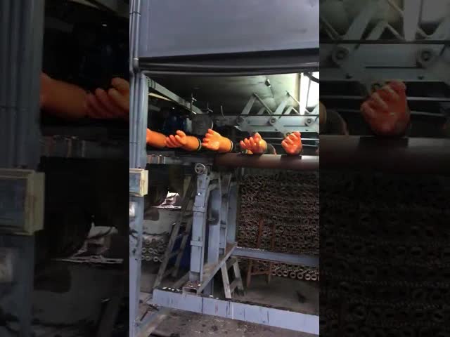 Обработанные углеродом перчатки работы Pvc DippeProtective вкладыша блокировки видео