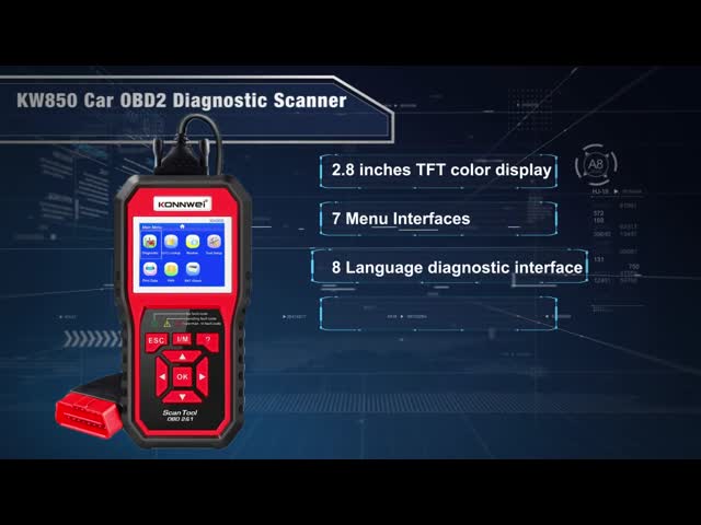 Практически блок развертки кодов недостатка двигателя Konnwei KW850 для автомобиля 12V видео