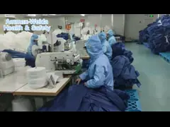 Нетоксичное и нераздражающее одноразовое лабораторное пальто с закрытием и колёсом рубашки для фабрики video