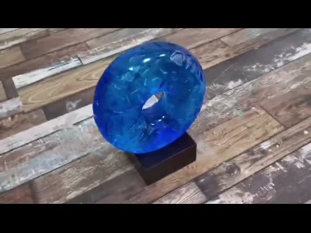 Tabletop Decoration Blue Resin Trophy Diameter 20cm