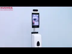 8 Inch Touchless Face Recognition Infrared Thermometer Hand Sanitizer Kiosk