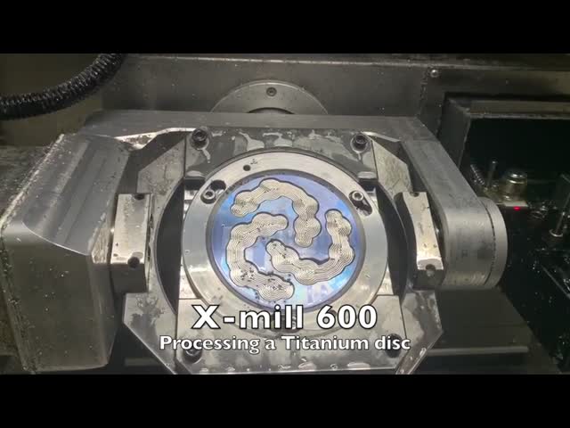 X-mill 600 milling a Titanium disc