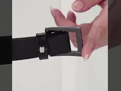 Пояс регулируемых женщин размера 130cm разделенный кожаный с квадратной пряжкой video