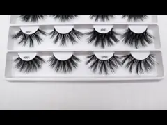 Full Strip Black Mink False Eyelashes  Handmade 25mm Natural Fake Eyelashes