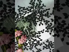 Grand tissu en soie floral de dentelle de broderie du coton 100%