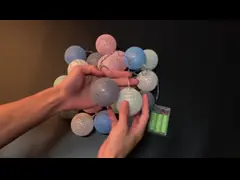 Battery Powered Cotton Balls String Lights