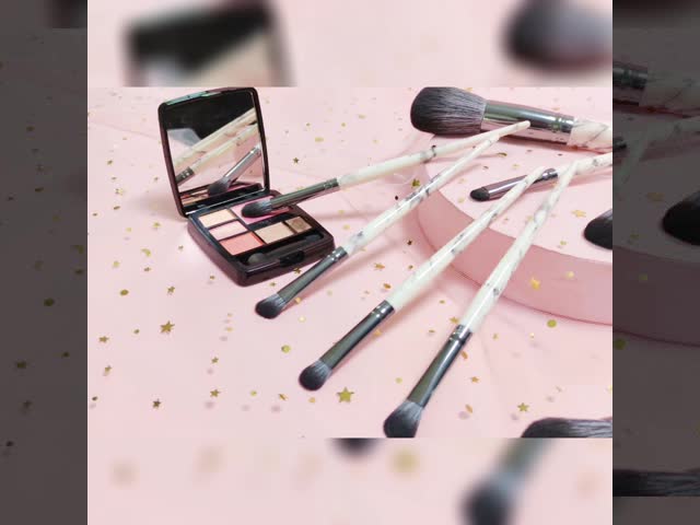 Aluminum Ferrule ISO9001 9pcs Cosmetic Makeup Brush Set