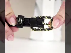 Кожа моды шить женщин BRACHI подпоясывает неубедительную цепную пряжку video