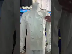 195 Twill пальто рукава GSM 3 квартальный 2/1 Анти--пятен белого шеф-повара равномерных свободных от Морщинк video