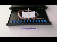 19 рамка распределения волокна дюйма 1У 24ФО ФДФ оптическая с портом переходника СК 12 двухшпиндельным video