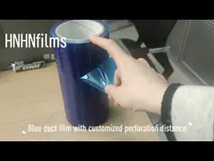 8'' 200' Break Points Blue Plastic Duct Protection Film