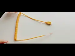 Спиральный тип кабель термопары k с быстрой реакцией Pin изоляции PVC миниатюрного алюмеля хромеля соединителя плоской video