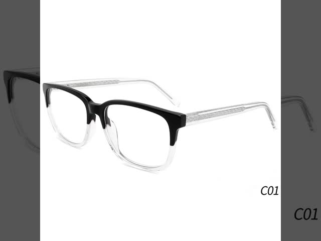 Рамка зрелища стекел чтения ацетата целлюлозы людей женщин квадратная видео