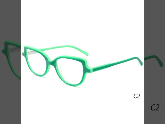 Голубые Eyeglasses обрамляют стекла ацетата формы глаза кота оптически для детей видео
