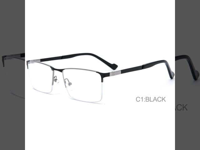 Eyewear зрелища оптически рамки металла оправы половины человека моста 17mm квадратный видео