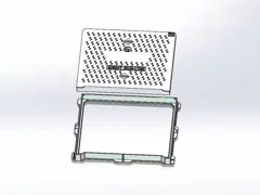 Уплотнения прямоугольника ЭН ГДЖС500-7 утюга крышки люка квадрата К250 канал Кербсиде дуктильного одиночный дорог video