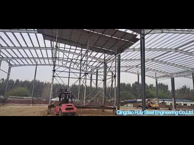 DIN Large Span Metal Structure Buildings With Mezzanine Steel Factory Buildings