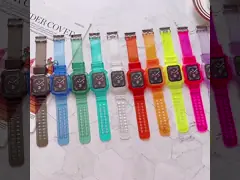 Цвета диапазона дозора прозрачного ремня ледника 42mm резиновые Multi video