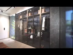 Wooden Glass Door Wardrobes Humidity Resistant For Home