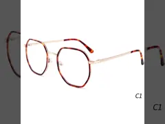 53mm Lens Round Floral Metal Optical Frame For Women Anti Blue
