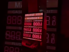 Уличная светодиодная панель для отображения цен на газ, 5000 мкд, 48 дюймов, полноцветная, 20 Вт, водонепроницаемая, пыленепроницаемая video