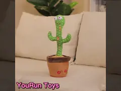 Светящие танцы и говоря электрическая игрушка плюша кактуса video